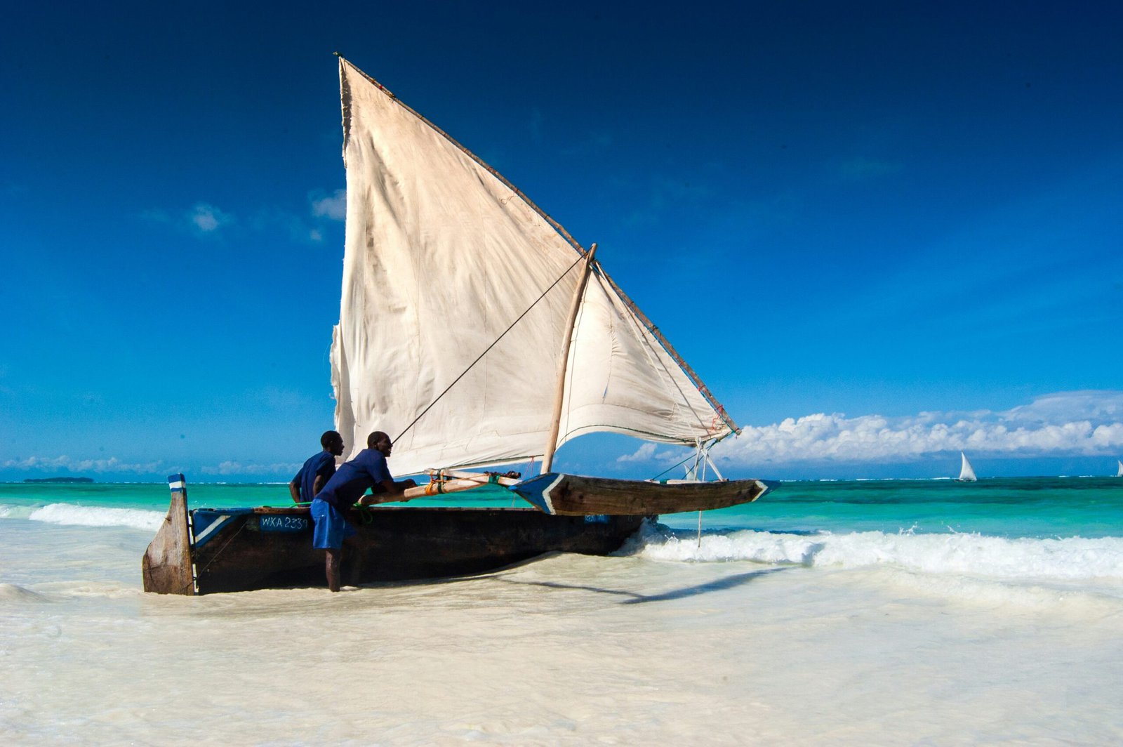 Un dhow, bateau traditionnel zanzibar